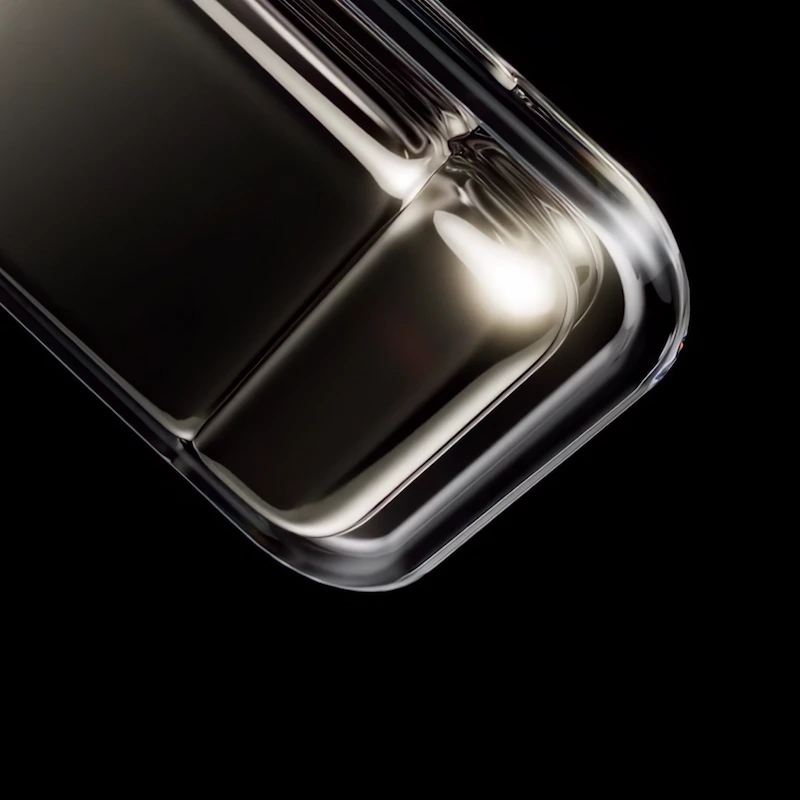 Decorative abstract metallic texture in the top left of the hero
